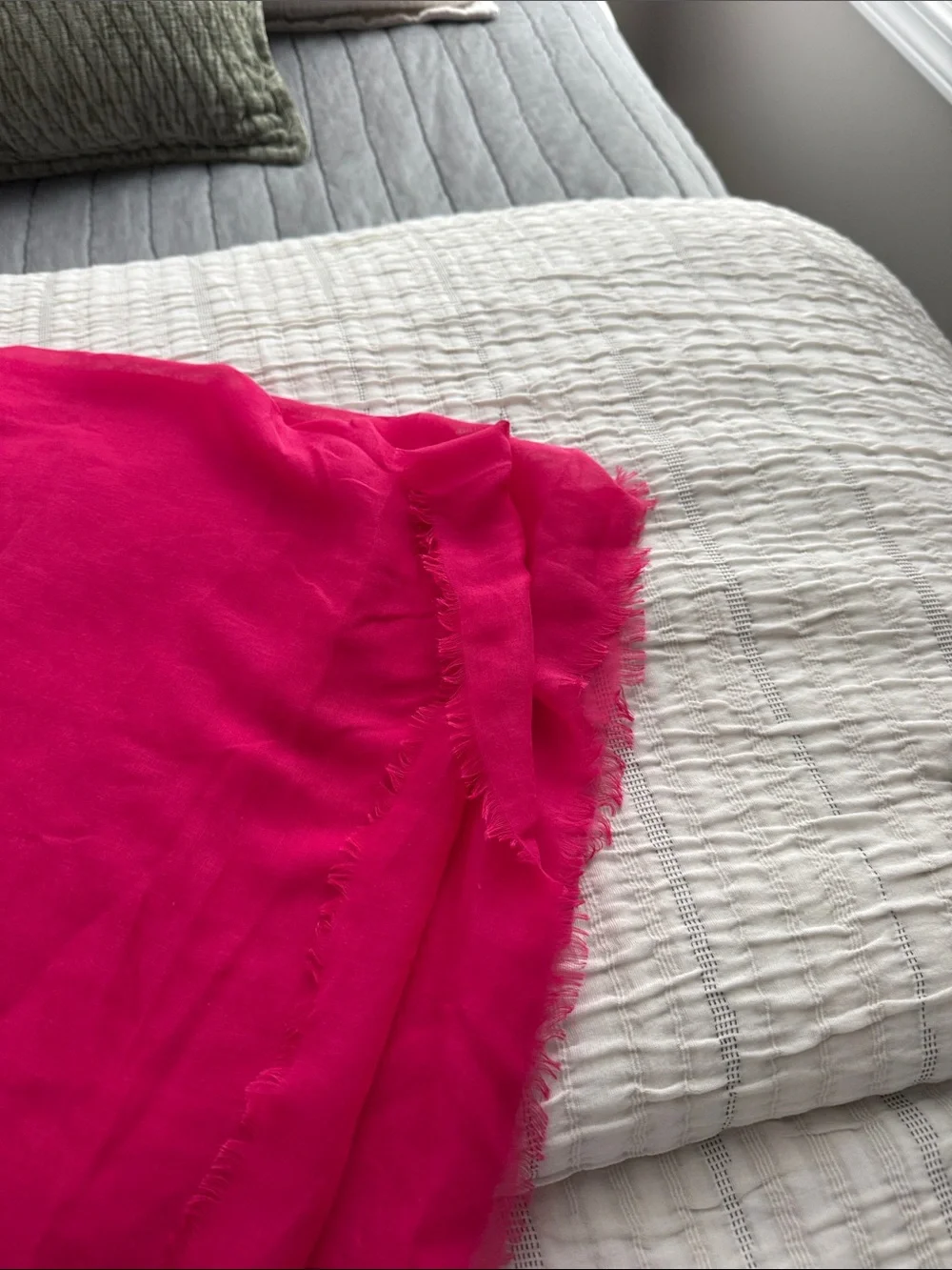 White House Black Market Hot Pink Lightweight Scarf Wrap